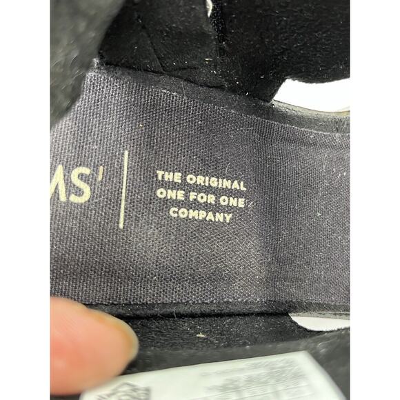 Tom's Majorca Black Suede Cutout Block Summer Stacked Heel Sandal Sz 8.5/39 - Picture 13 of 15